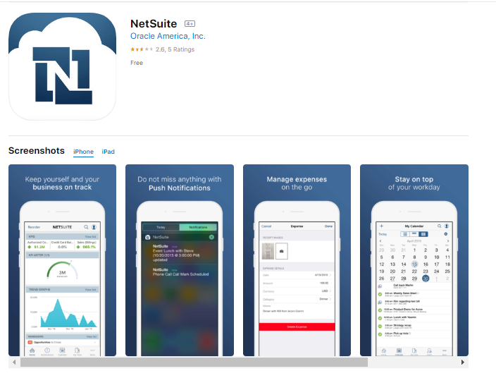 NetSuite App in the apple store for Iphone.