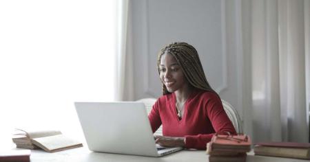 youg-black-women-working-home-laptop